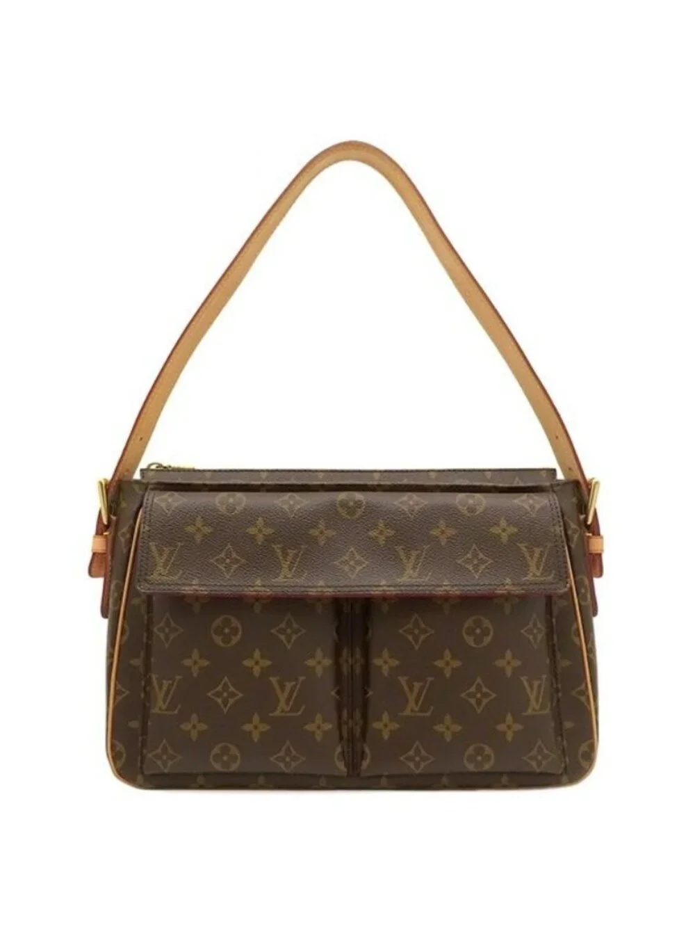 Louis Vuitton Shoulder Bag Viva Cite GM Monogram Canvas Gold Brown